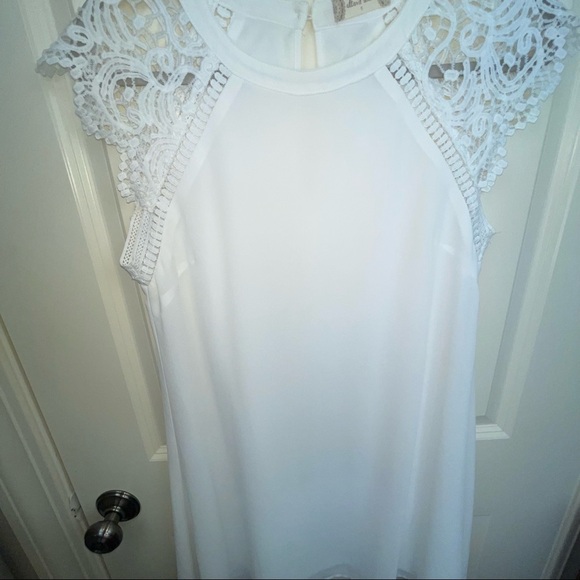 Altar’d State White Dress Lace Cap Sleeve Shift S - Picture 9 of 14